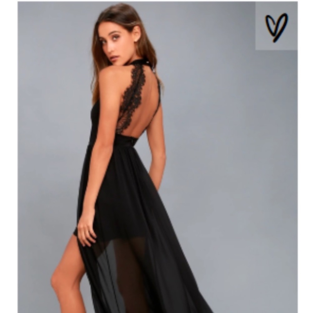 MY BELOVED BLACK LACE MAXI DRESS LULUS